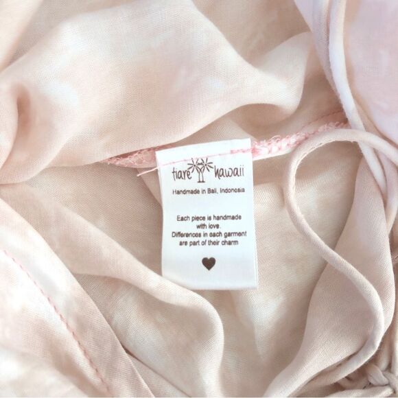 Tiare Hawaii Romantic Tie Dye Maxi Dress Day Dream Crisscross in Pale Pink S/M - Picture 9 of 9